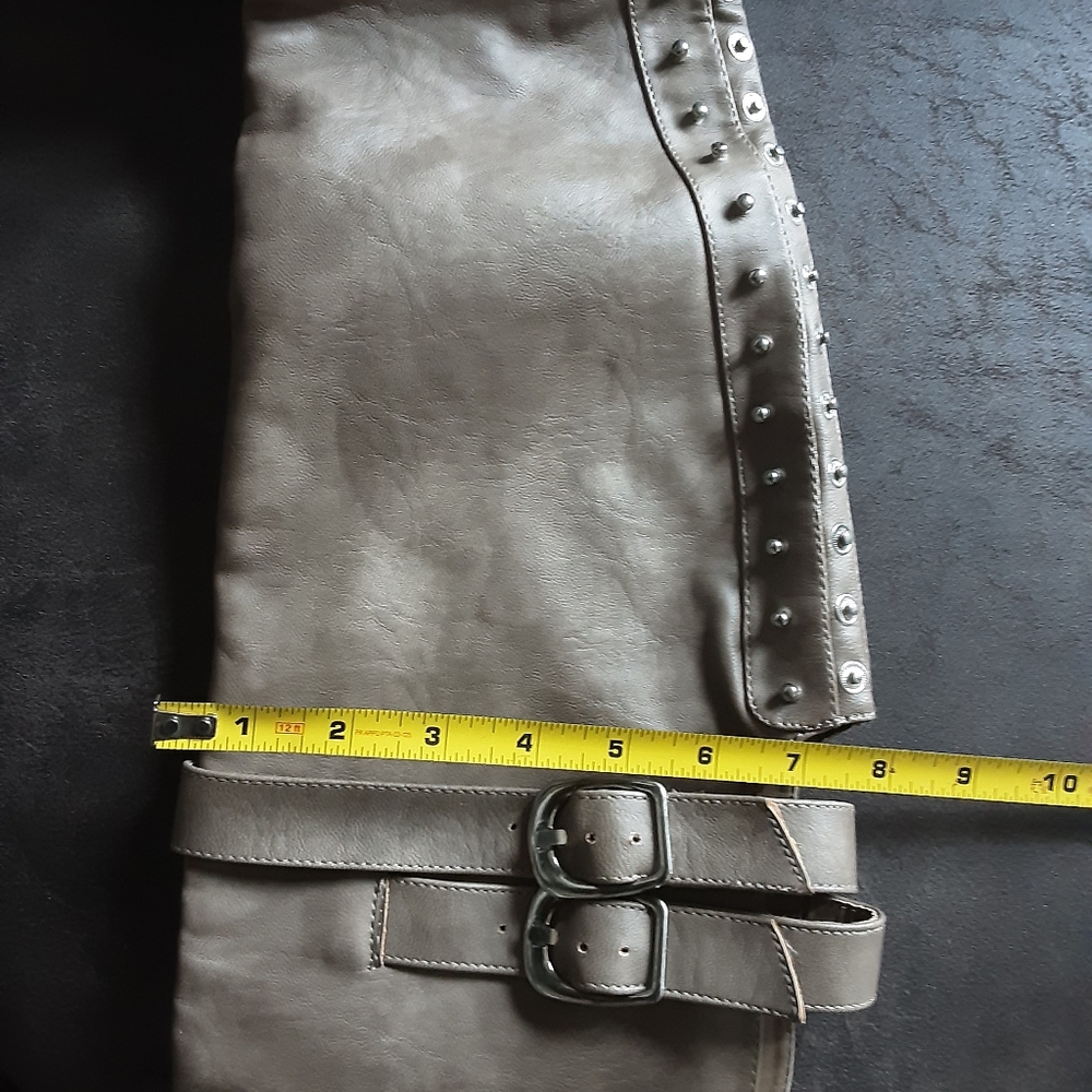 NWOB GRAY/TAUPE TALL RIDING BOOT 8 - Picture 6 of 10